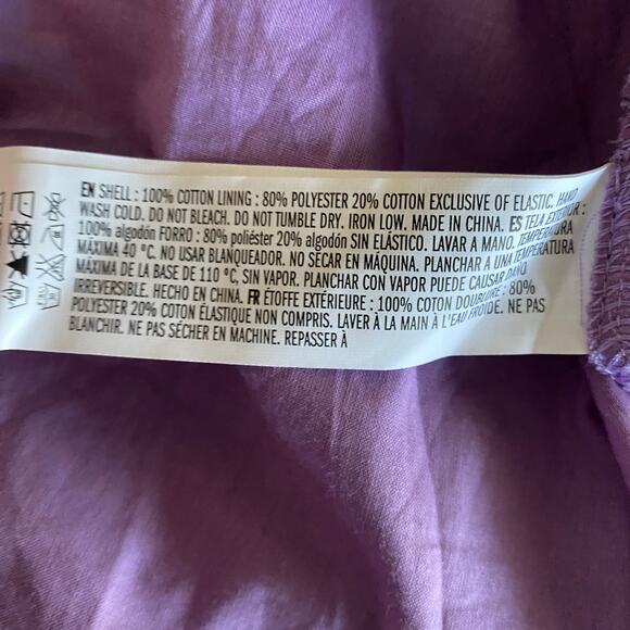 English Factory Scallop Edge Mini Dress Sz S Lavender Purple Puffy Sleeves NWT - Picture 16 of 16